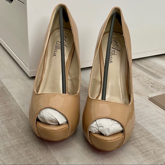 Nude AMI Clubwear Platform Peep-toe Heels - Picture 7 of 10